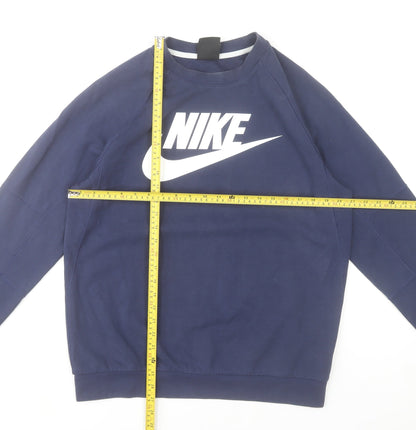 Mens UK Size M Nike Blue Pullover Sweatshirt