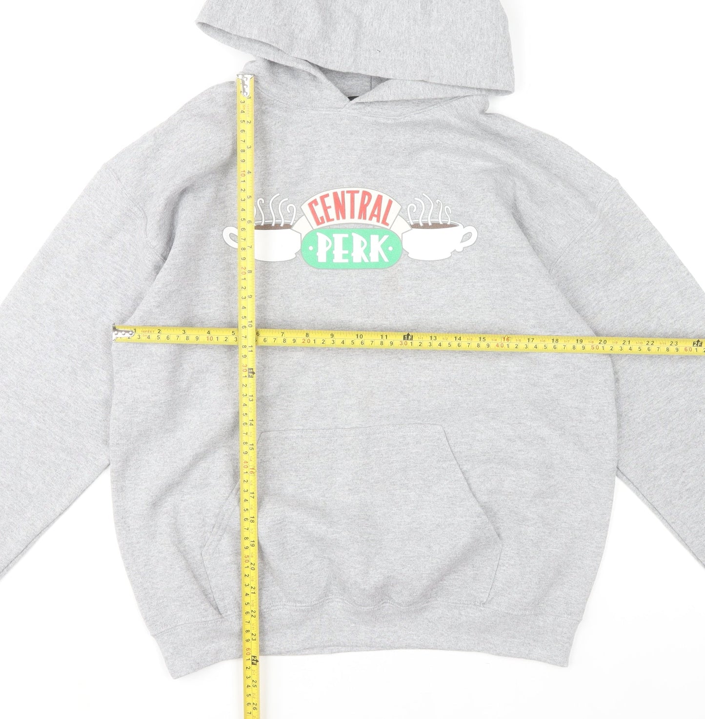 Friends Central Perk Grey Hoodie Women's Medium Pullover Sweatshirt