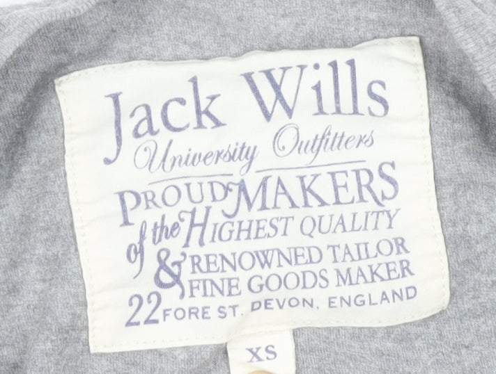 Jack Wills Mens Grey Graphic British Cotton T-Shirt XS Regular Fit