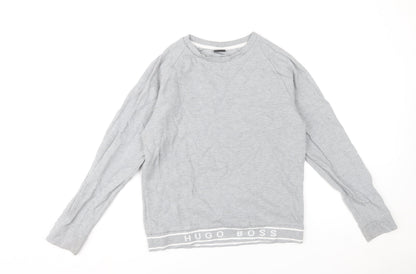 Mens UK Size S HUGO BOSS Grey Pullover Sweatshirt