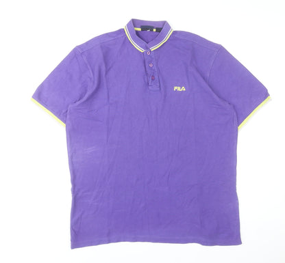 Fila Men's Purple XL Polo Shirt Retro Sports Casual