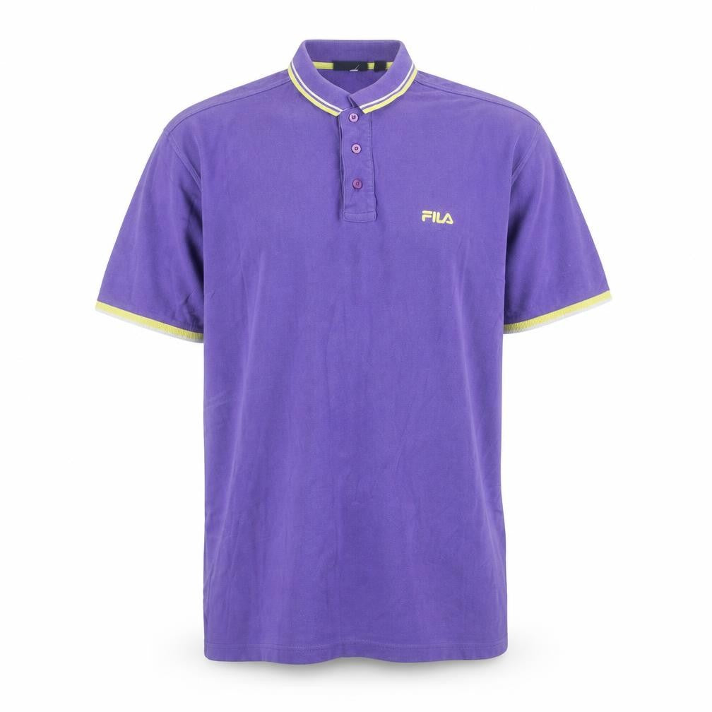 Front view of Fila Men's Purple XL Polo Shirt Retro Sports Casual