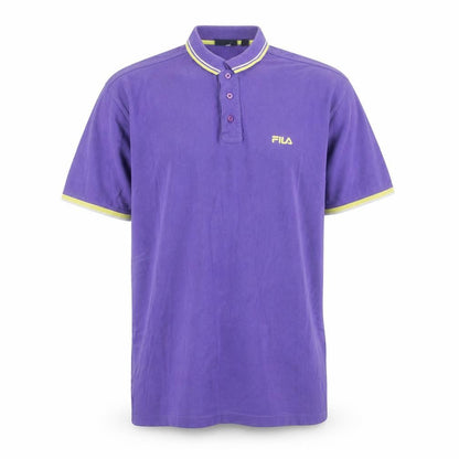 Front view of Fila Men's Purple XL Polo Shirt Retro Sports Casual