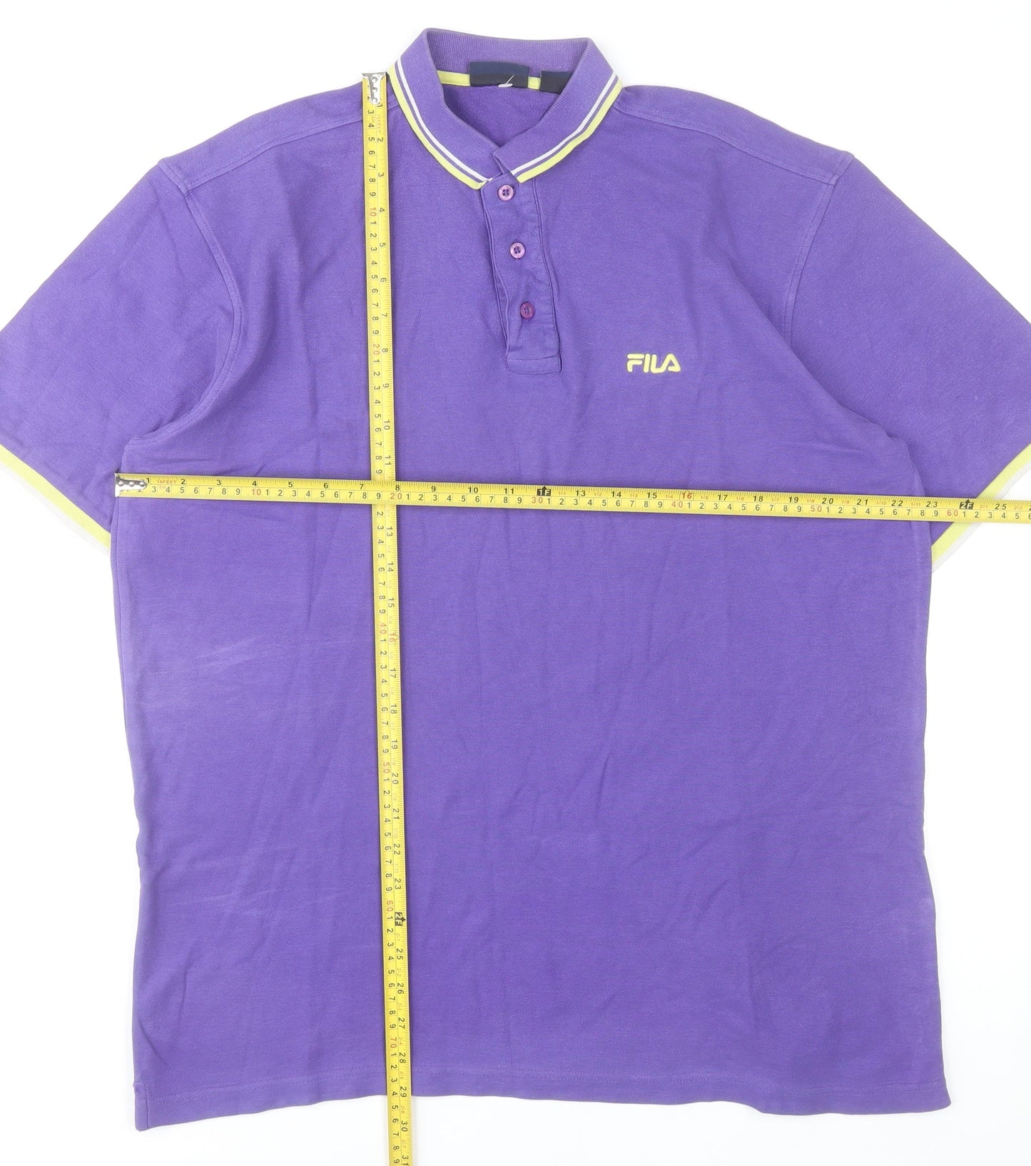 Fila Men's Purple XL Polo Shirt Retro Sports Casual