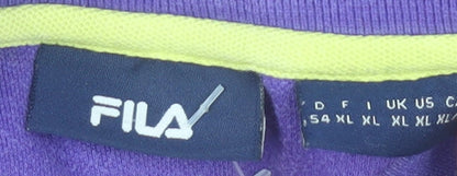 Fila Men's Purple XL Polo Shirt Retro Sports Casual