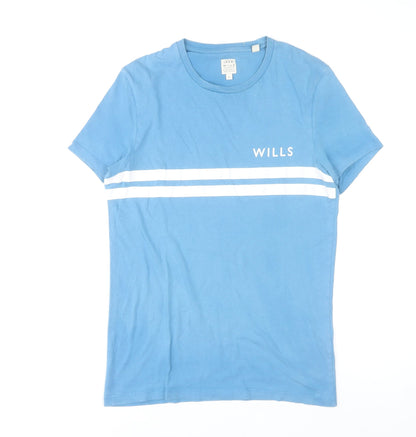 Jack Wills Men's Blue XS Striped Logo Crew Neck Cotton T-Shirt