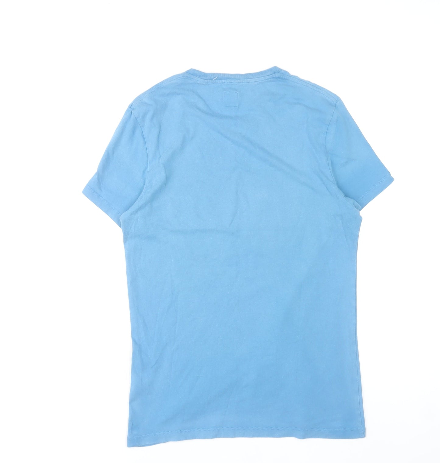 Jack Wills Men's Blue XS Striped Logo Crew Neck Cotton T-Shirt