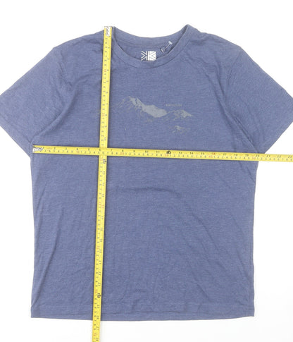 Karrimor Men's Blue Graphic Mountain Crew Neck Cotton Blend T-Shirt M