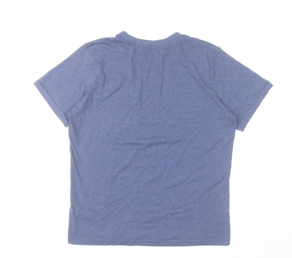 Karrimor Men's Blue Graphic Mountain Crew Neck Cotton Blend T-Shirt M