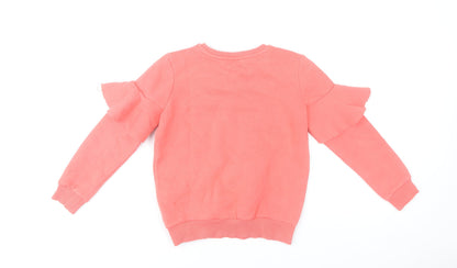 Hype Girls Pink Crew Neck Ruffle Sleeve Sweatshirt 9-10 Years