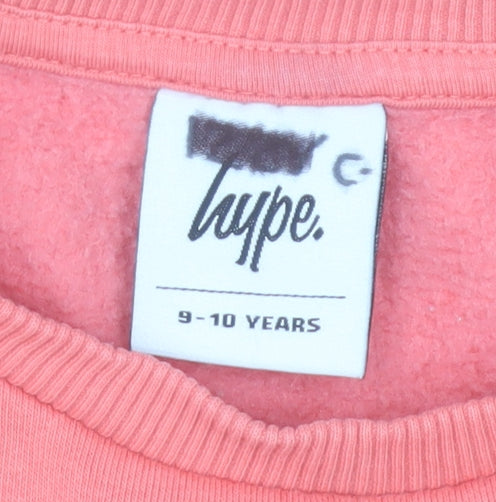 Hype Girls Pink Crew Neck Ruffle Sleeve Sweatshirt 9-10 Years