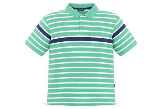Celsius Men’s Green Striped 2XL Polo Shirt Cotton Blend