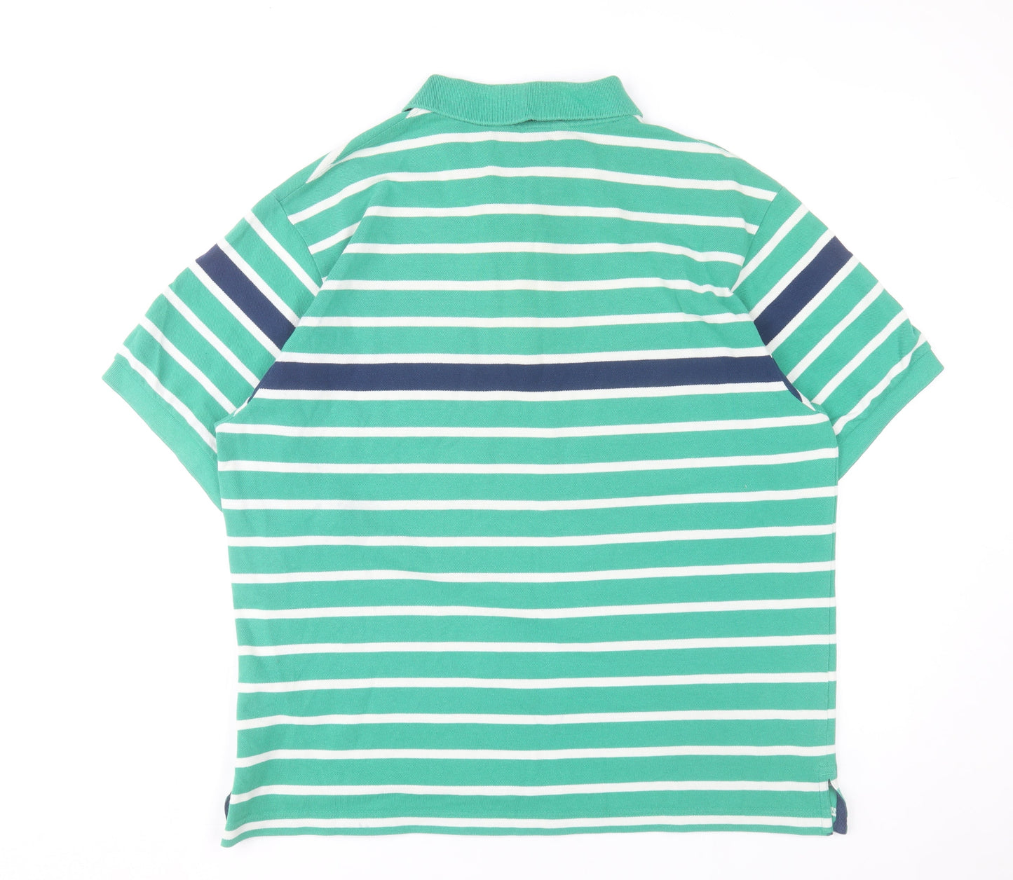 Celsius Men’s Green Striped 2XL Polo Shirt Cotton Blend