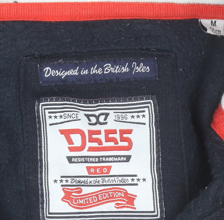 D555 Men's Navy Full Zip Hoodie M Logo Print San Diego Design