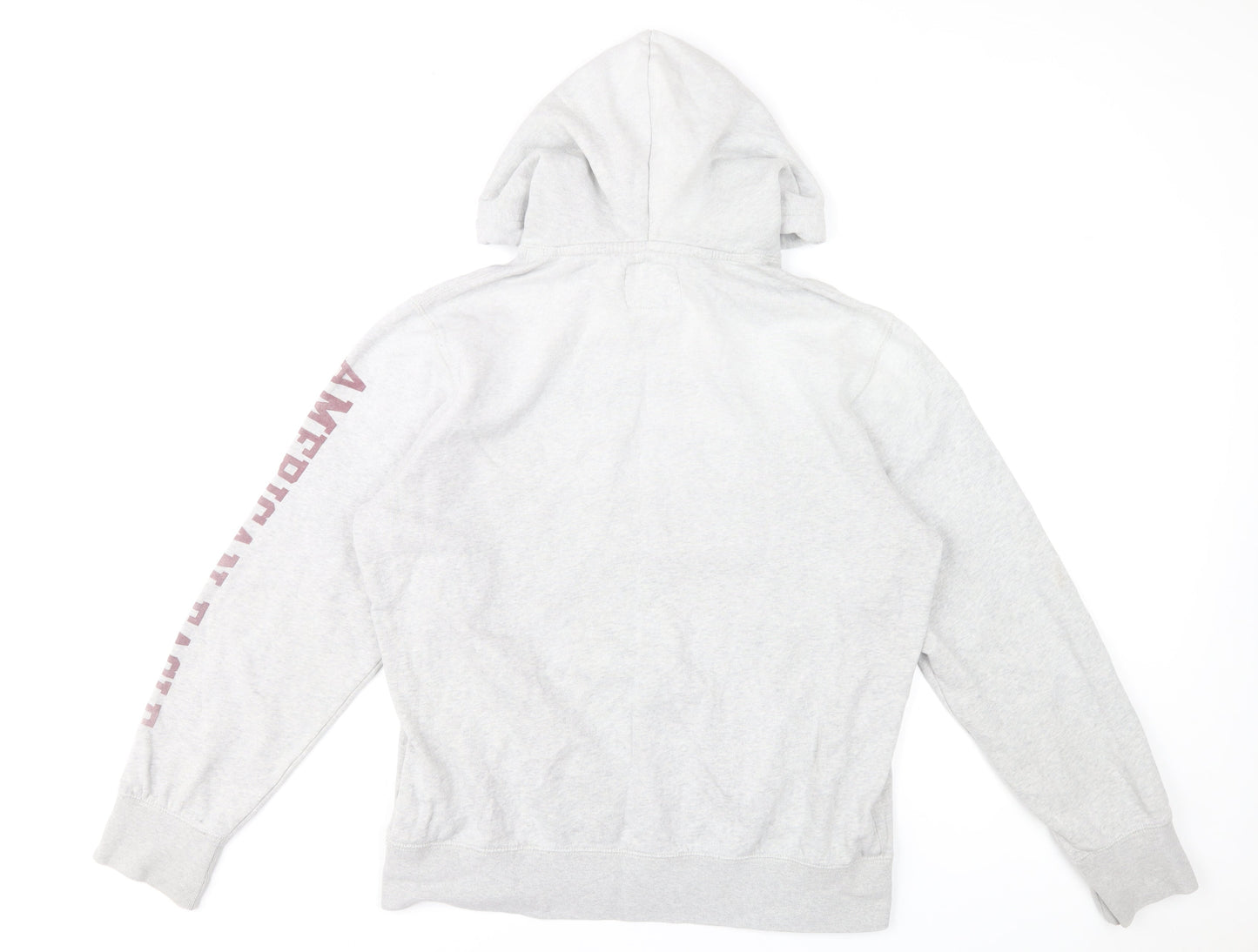 American Eagle Men’s Grey Pullover Hoodie M Graphic Print