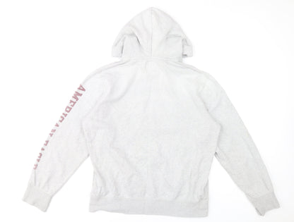 American Eagle Men’s Grey Pullover Hoodie M Graphic Print
