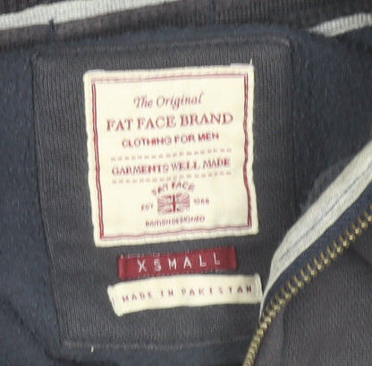 Mens UK Size XS Fat Face Blue Full Zip Hoodie
