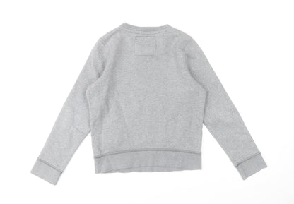 Abercrombie Boys Grey XL Pullover Fleece Sweatshirt Logo Crew Neck
