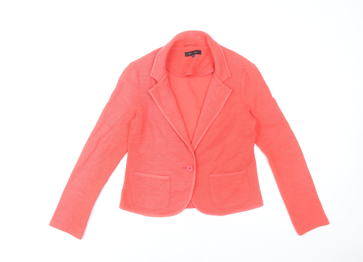 New Look Women’s Pink Cotton Blend Blazer Jacket Size 10
