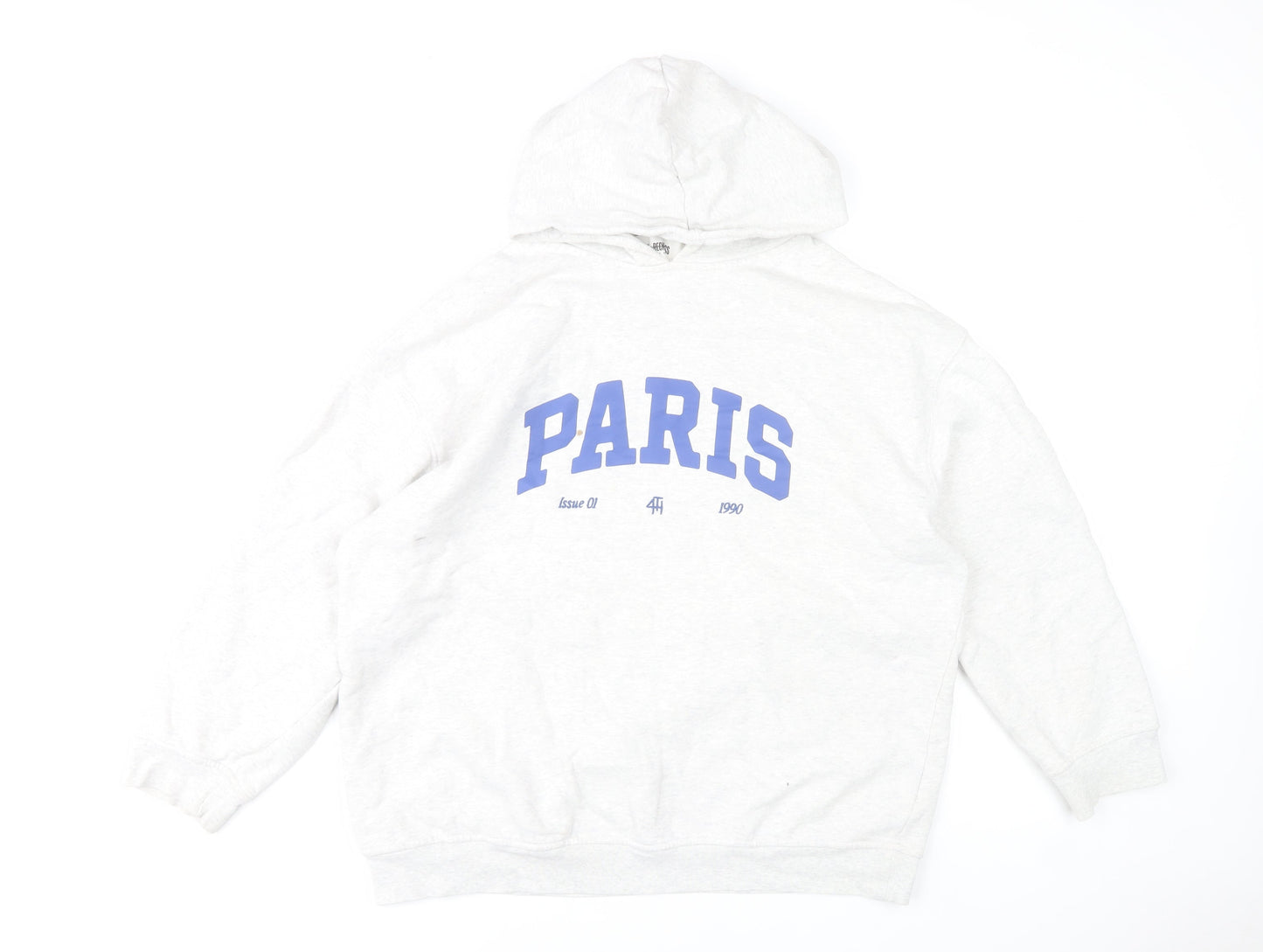 4th + Reckless Women's Grey Paris Hoodie UK 12 Pullover Sweatshirt