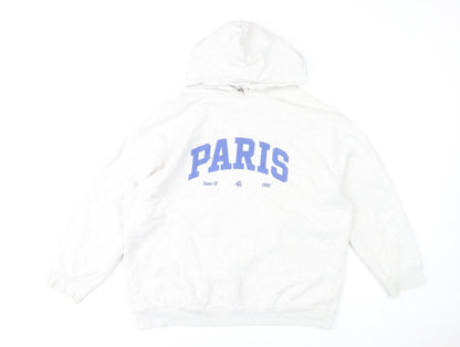 4th + Reckless Women's Grey Paris Hoodie UK 12 Pullover Sweatshirt