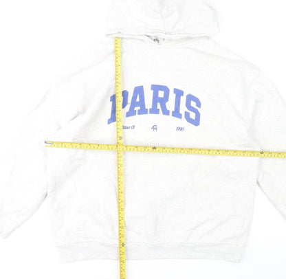 4th + Reckless Women's Grey Paris Hoodie UK 12 Pullover Sweatshirt