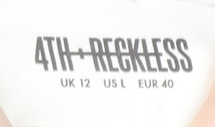 4th + Reckless Women's Grey Paris Hoodie UK 12 Pullover Sweatshirt