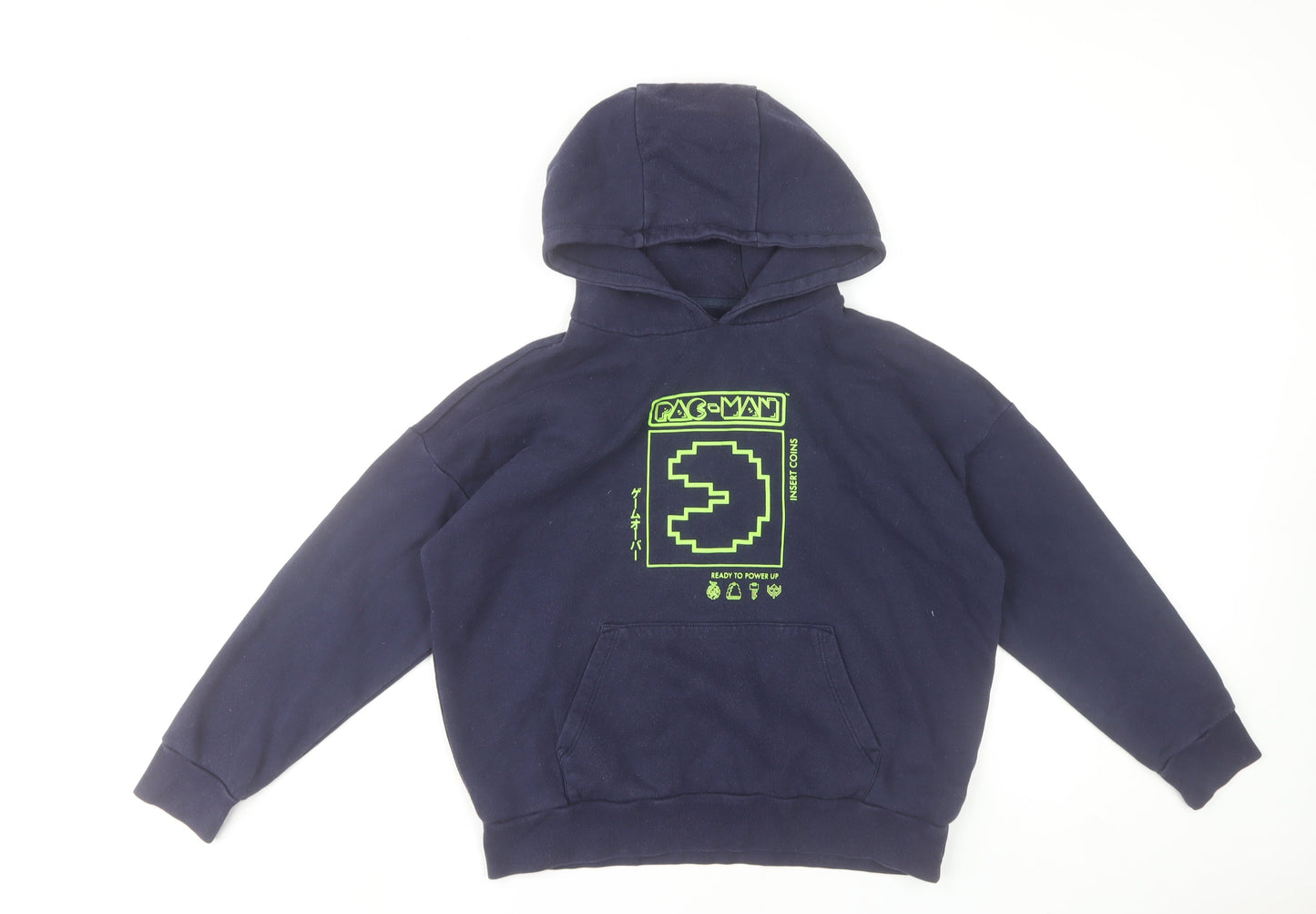 GAP Boys Navy Pac-Man Pullover Hoodie XL 12-13 Years Cotton Blend