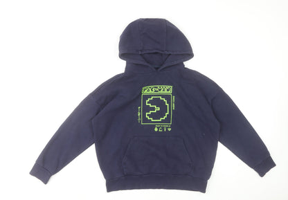 GAP Boys Navy Pac-Man Pullover Hoodie XL 12-13 Years Cotton Blend