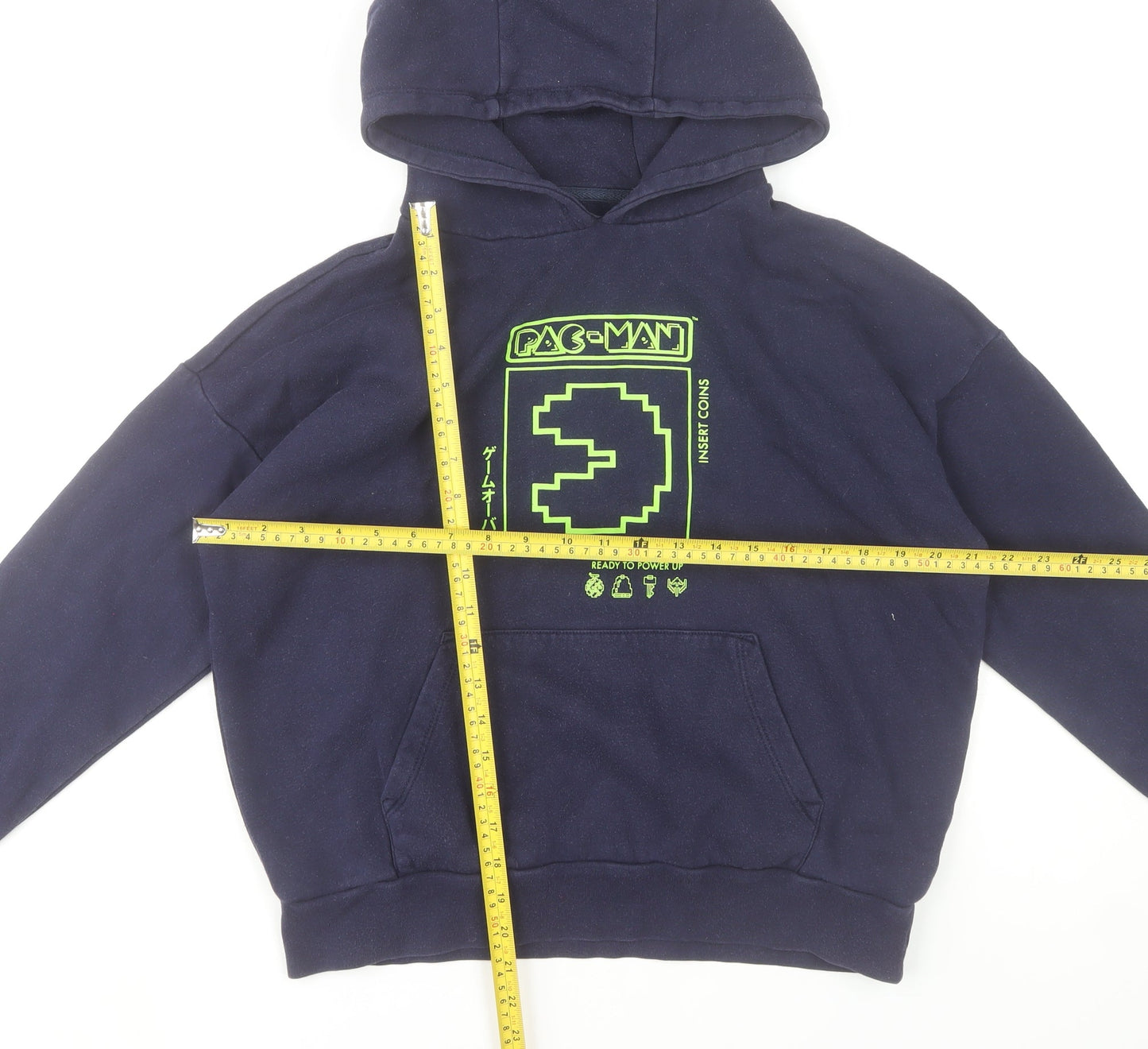 GAP Boys Navy Pac-Man Pullover Hoodie XL 12-13 Years Cotton Blend
