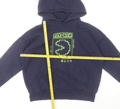 GAP Boys Navy Pac-Man Pullover Hoodie XL 12-13 Years Cotton Blend