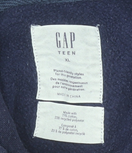 GAP Boys Navy Pac-Man Pullover Hoodie XL 12-13 Years Cotton Blend