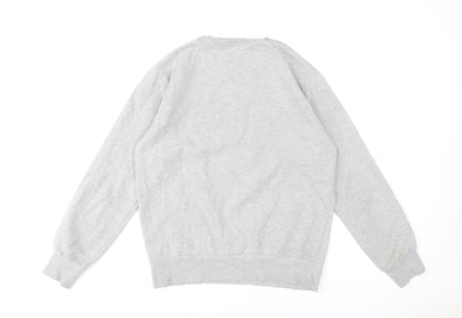 Ellesse Womens Grey Crew Neck Sweatshirt Medium Logo Print Casual