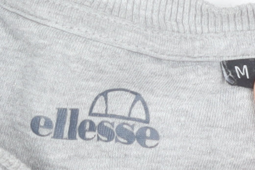 Ellesse Womens Grey Crew Neck Sweatshirt Medium Logo Print Casual