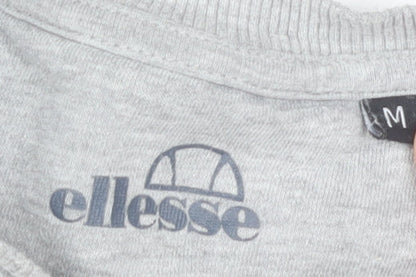 Ellesse Womens Grey Crew Neck Sweatshirt Medium Logo Print Casual