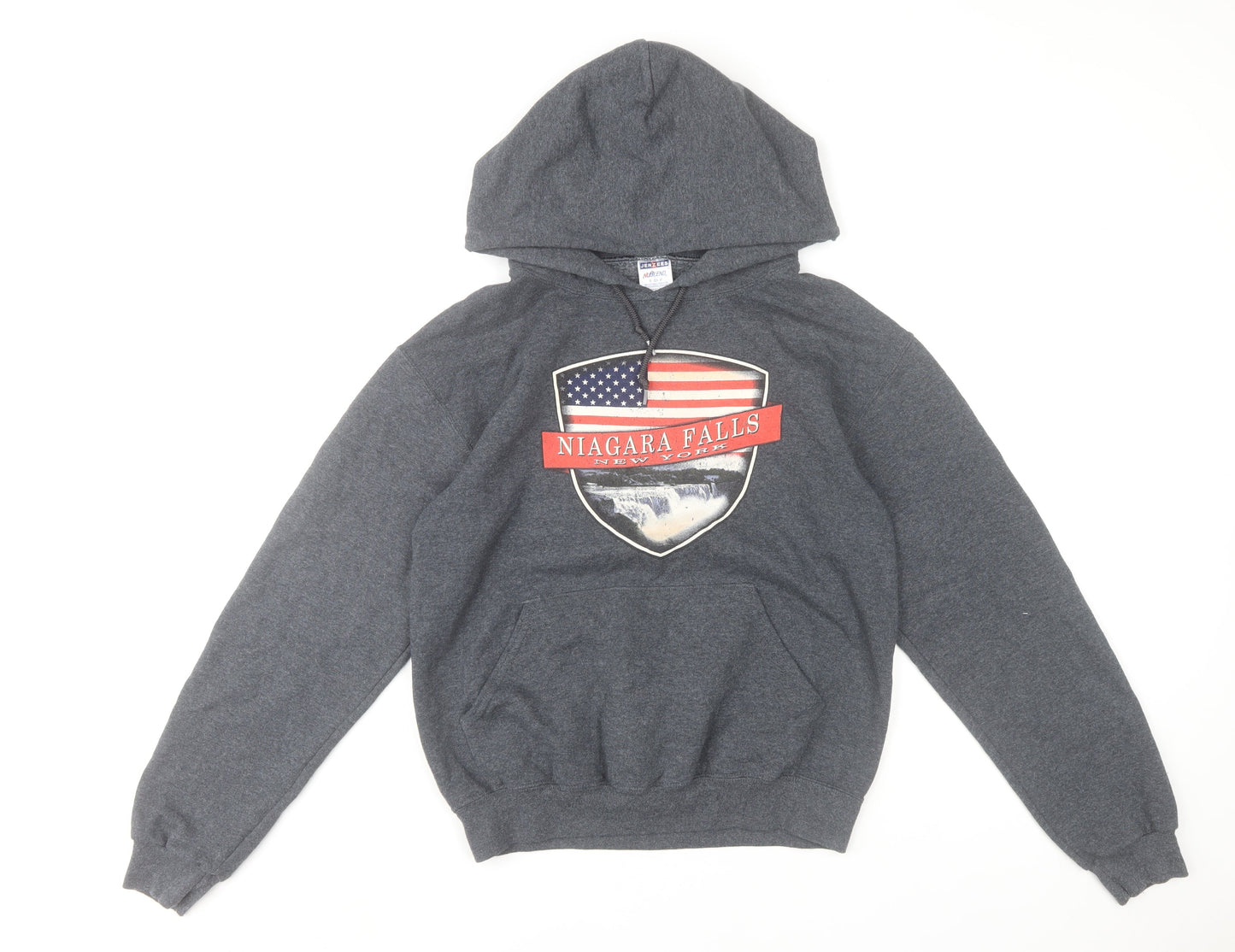 Jerzees Women’s Grey Niagara Falls Hoodie Small Cotton Blend Pullover