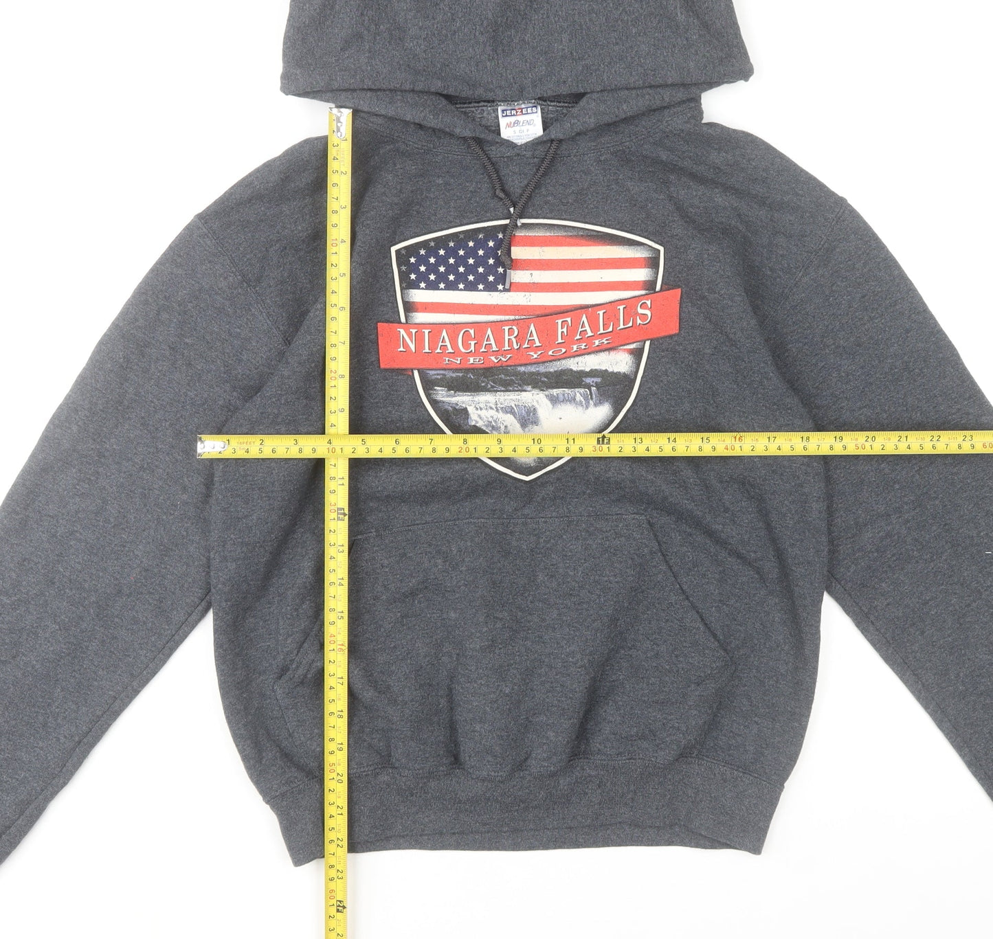 Jerzees Women’s Grey Niagara Falls Hoodie Small Cotton Blend Pullover