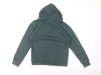 Puma Women's Green Pullover Hoodie Small Cotton Blend Logo Sweatshirt