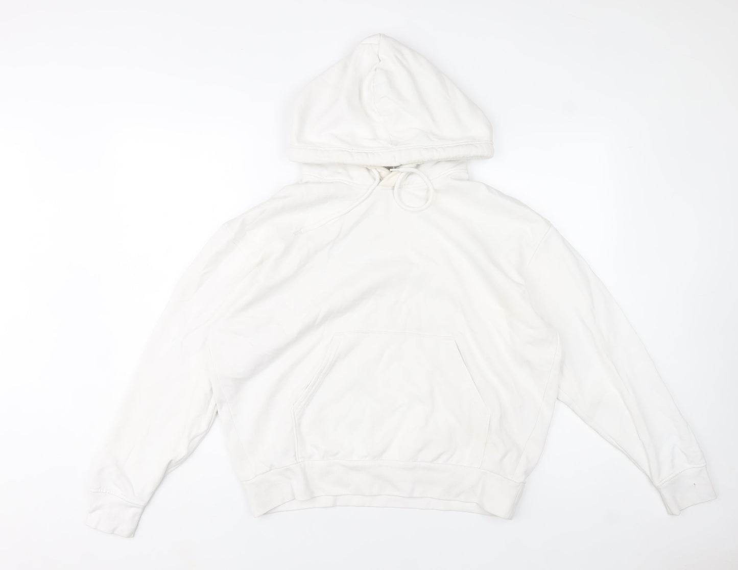 Weekday Women White XS Pullover Hoodie Cotton Blend Casual
