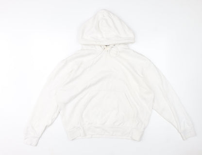 Weekday Women White XS Pullover Hoodie Cotton Blend Casual