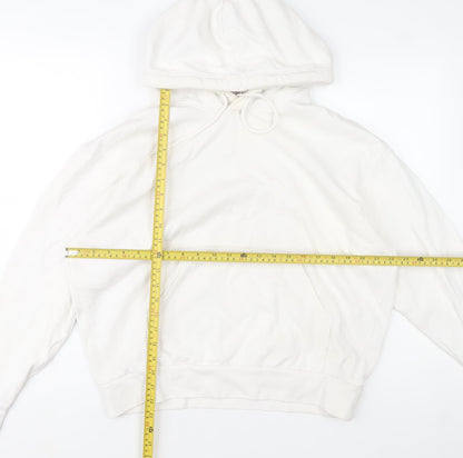 Weekday Women White XS Pullover Hoodie Cotton Blend Casual