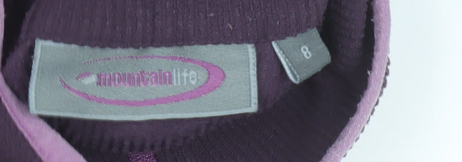 Mountain Life Womens Purple Size 8 1/2 Zip Fleece Sweatshirt