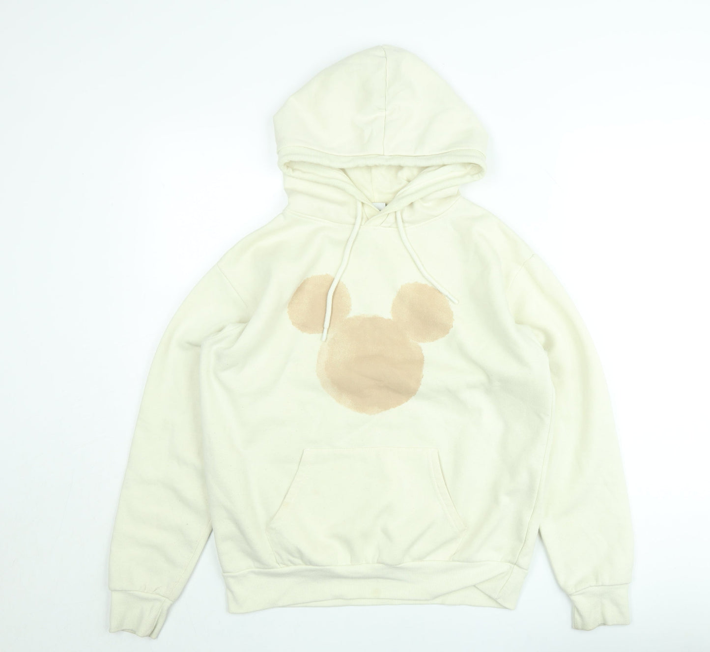 Disney Women Ivory Mickey Hoodie UK 10 Regular Fit Pullover