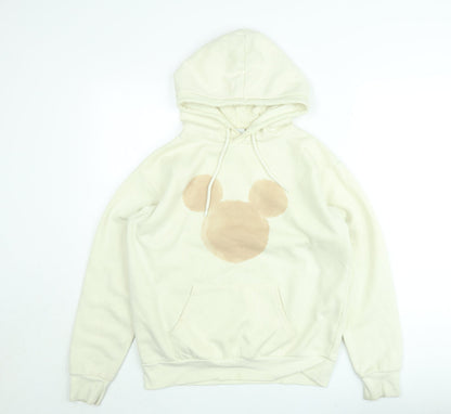 Disney Women Ivory Mickey Hoodie UK 10 Regular Fit Pullover