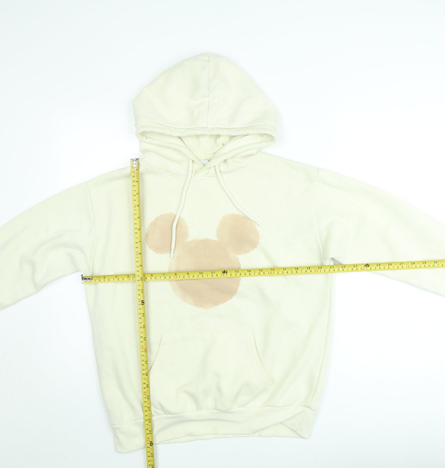 Disney Women Ivory Mickey Hoodie UK 10 Regular Fit Pullover