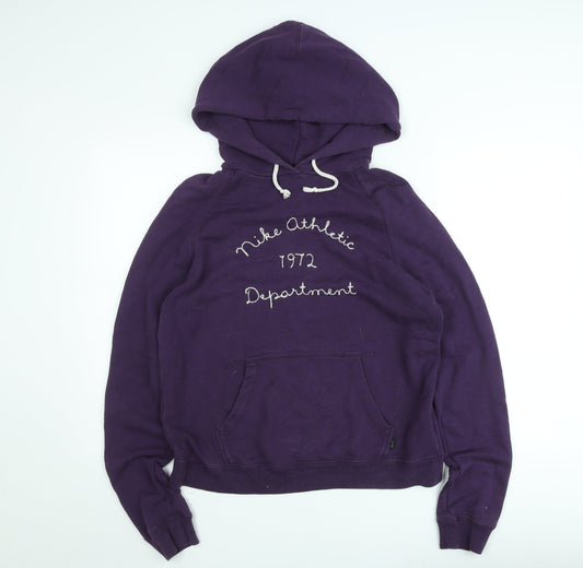 Nike Women's Purple Athletic Dept Hoodie Size L Pullover Cotton Blend