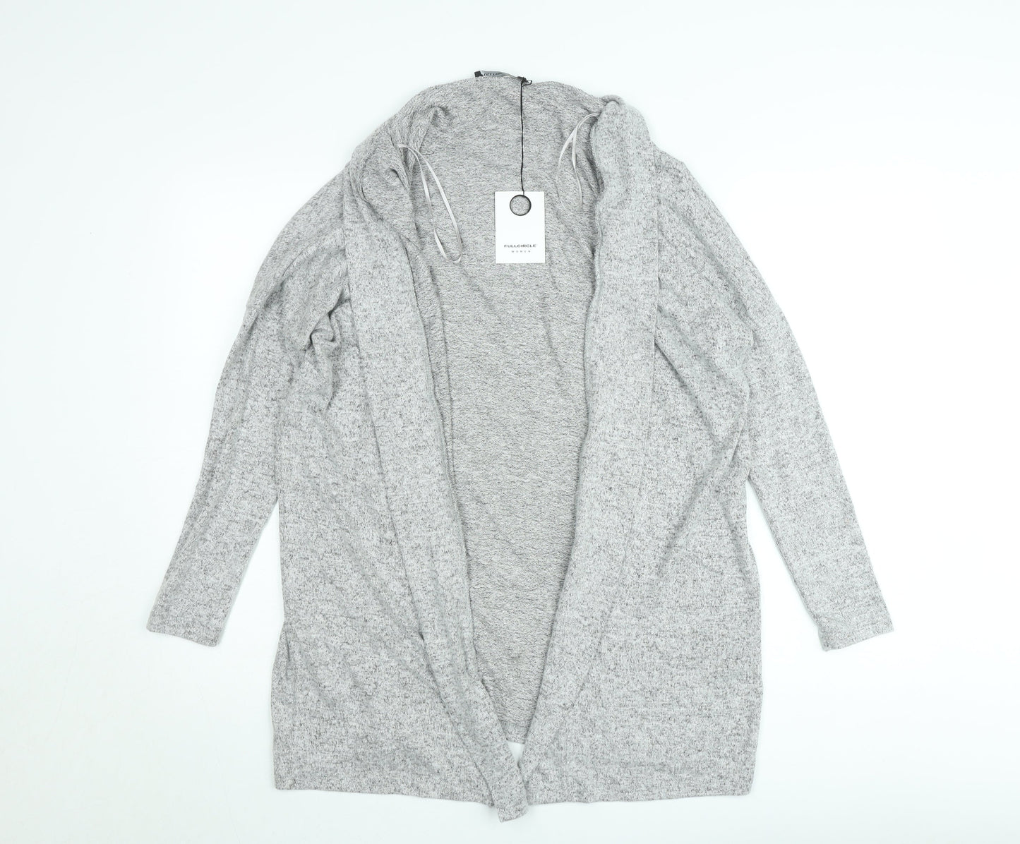 Fullcircle Women Grey Small Open Front Long Sleeve Cardigan