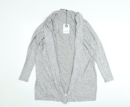 Fullcircle Women Grey Small Open Front Long Sleeve Cardigan