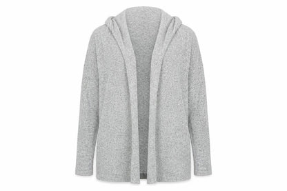 Fullcircle Women Grey Small Open Front Long Sleeve Cardigan
