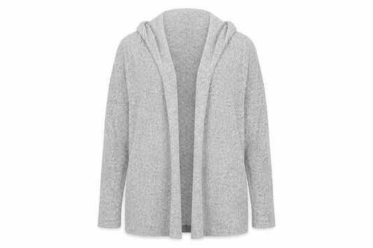 Fullcircle Women Grey Small Open Front Long Sleeve Cardigan